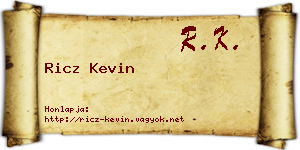 Ricz Kevin névjegykártya